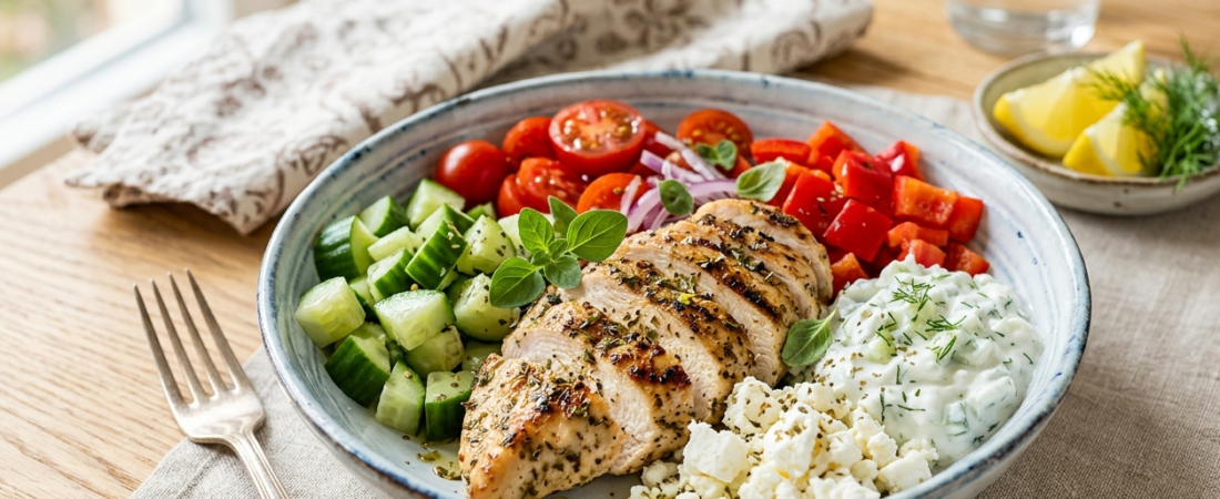 Griechische Hähnchen Bowl